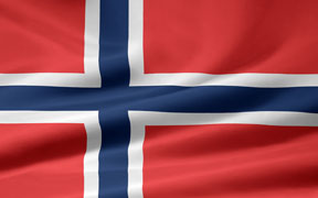 rippled Norwegian flag